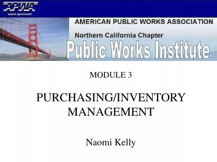 module 3 purchasing inventory management naomi kelly