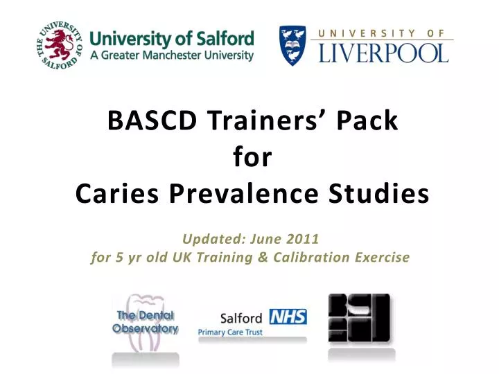 bascd trainers pack for caries prevalence studies