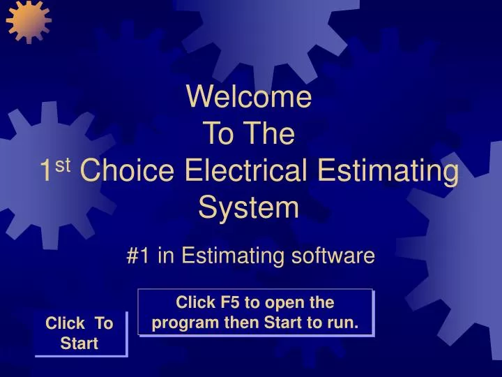 welcome to the 1 st choice electrical estimating system