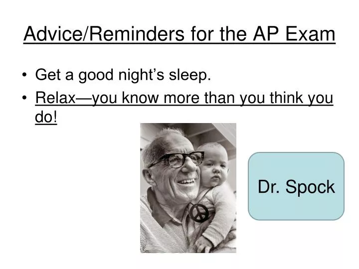 advice reminders for the ap exam
