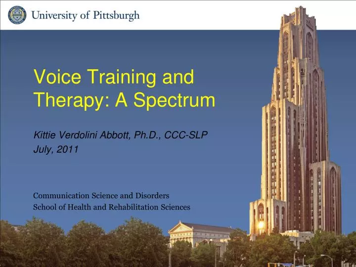 voice training and therapy a spectrum