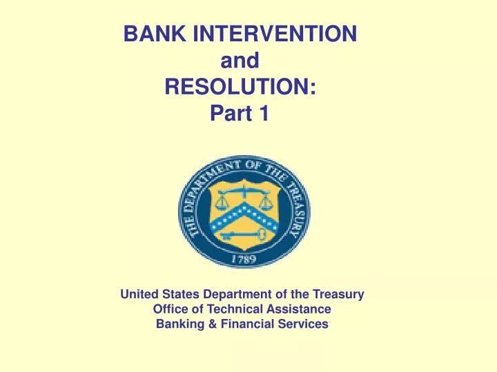 bank intervention and resolution part 1
