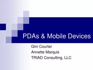 PDAs &amp; Mobile Devices