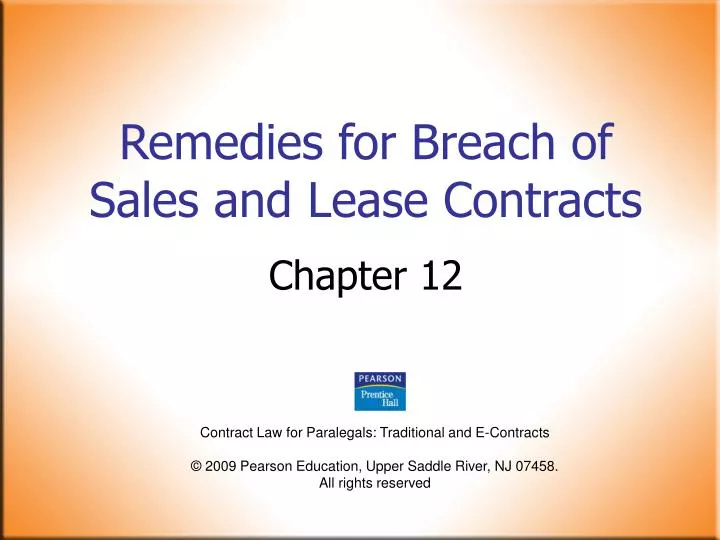 remedies for breach of sales and lease contracts