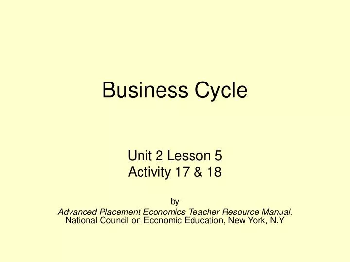 business cycle