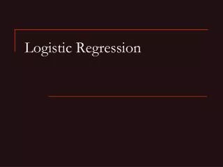 Logistic Regression