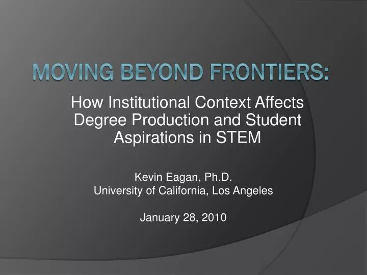 how institutional context affects degree production and student aspirations in stem