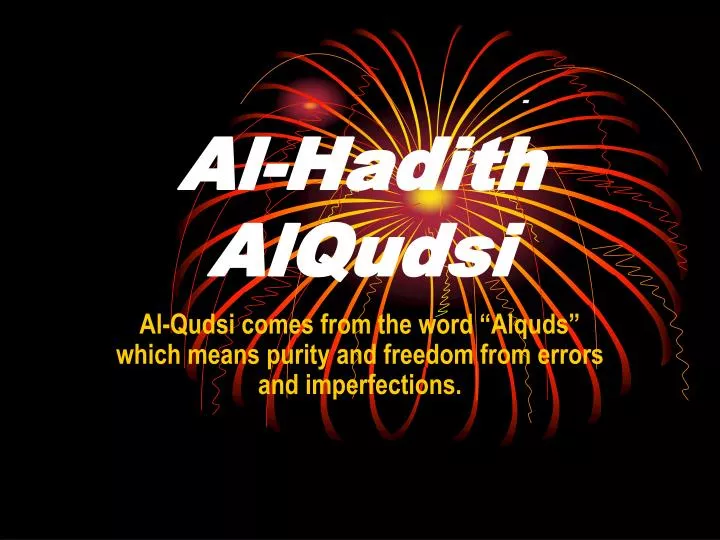 al hadith alqudsi