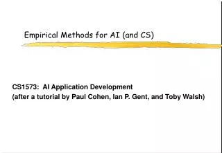 Empirical Methods for AI (and CS)