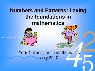 Numbers and Patterns: Laying the foundations in mathematics