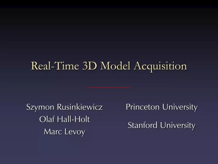 real time 3d model acquisition
