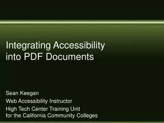 Integrating Accessibility into PDF Documents