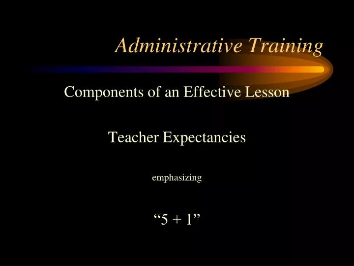administrative training