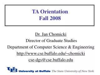 TA Orientation Fall 2008