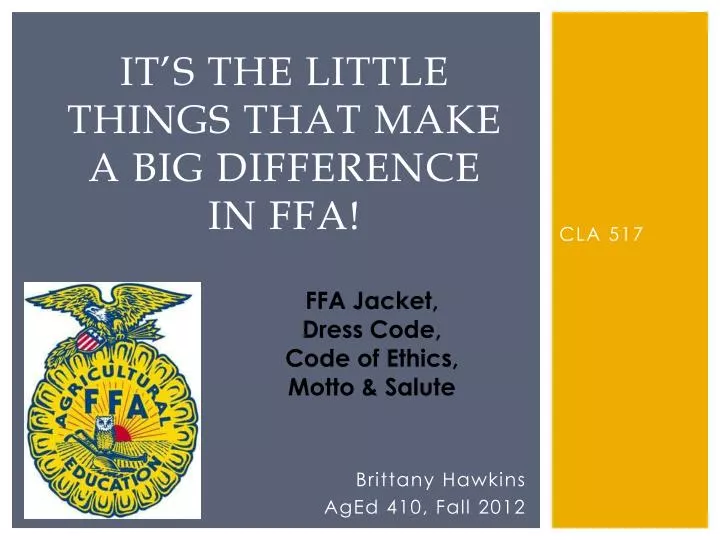 it s the little things that make a big difference in ffa