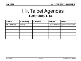 11k Taipei Agendas