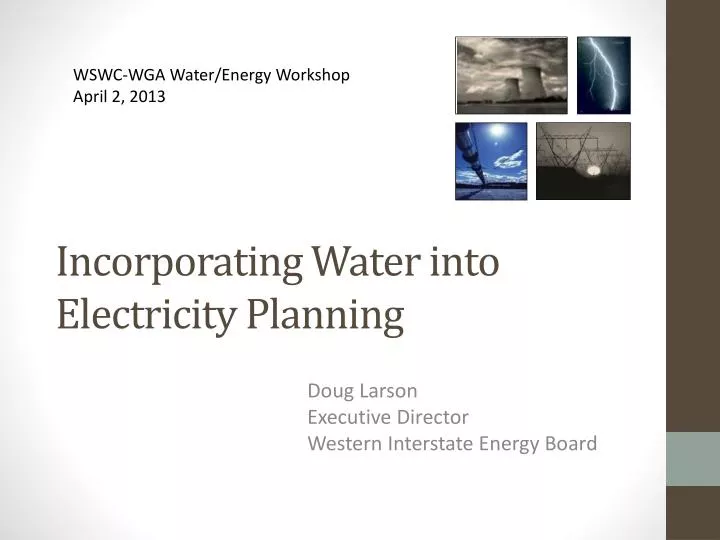 incorporating water into electricity planning