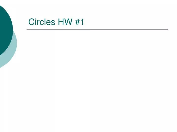 circles hw 1