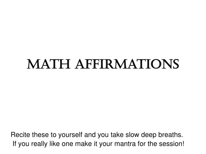 math affirmations