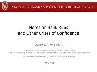 Notes on Bank Runs and Other Crises of Confidence
