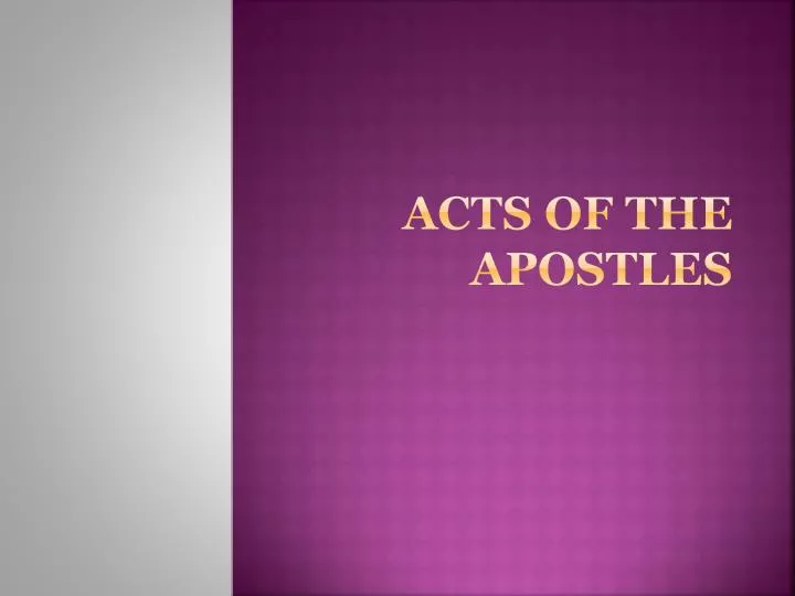 acts of the apostles