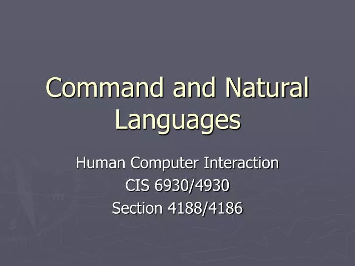 command and natural languages