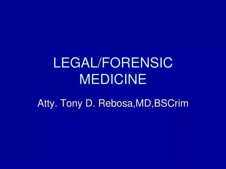 legal forensic medicine
