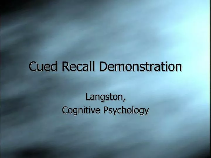 cued recall demonstration