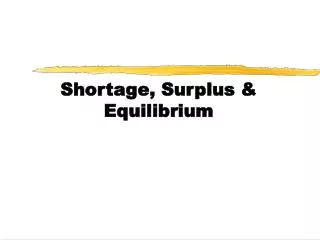 Shortage, Surplus &amp; Equilibrium