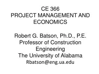 Chapter 3: Project Cost Estimating