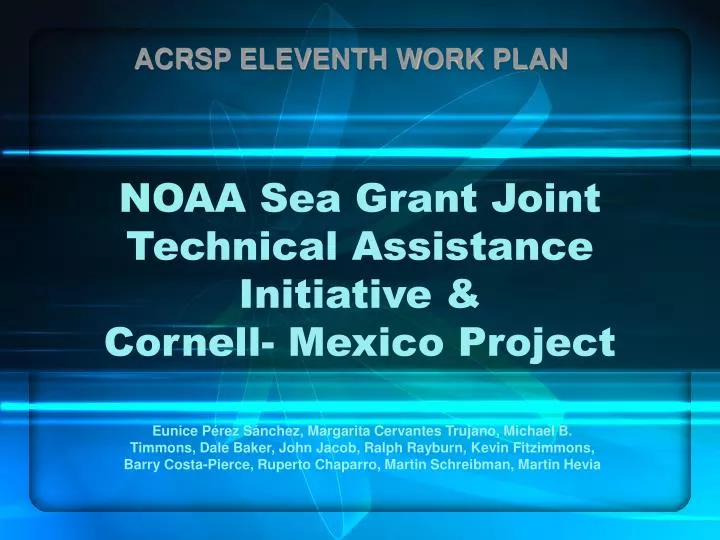 noaa sea grant joint technical assistance initiative cornell mexico project