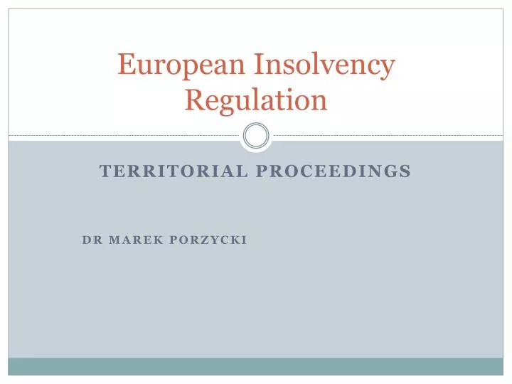european insolvency regulation