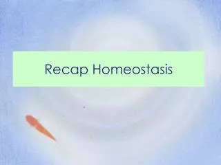 Recap Homeostasis