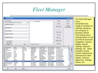 Fleet Manager