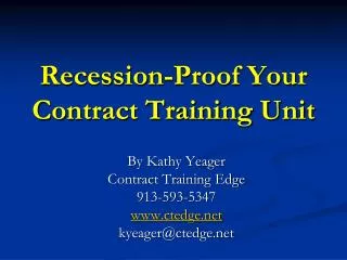 Recession-Proof Your Contract Training Unit