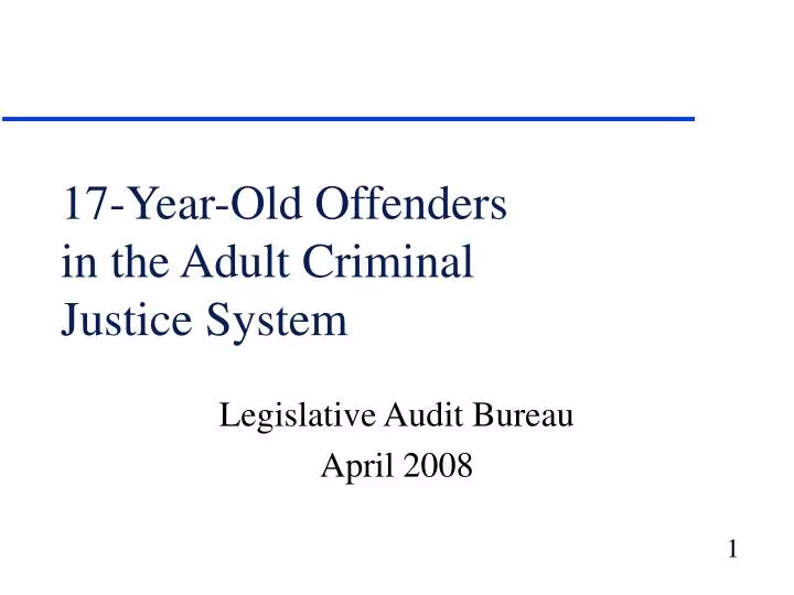 17 year old offenders in the adult criminal justice system