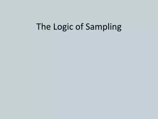 the logic of sampling