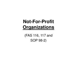 Not-For-Profit Organizations