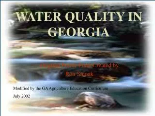 WATER QUALITY IN GEORGIA