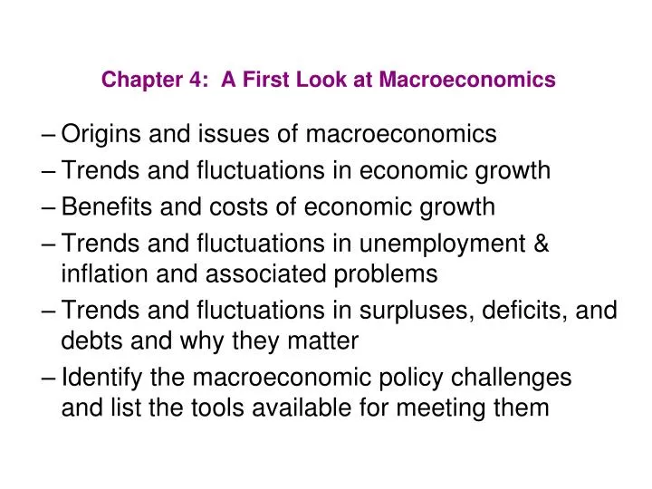 chapter 4 a first look at macroeconomics