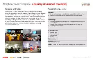 Neighborhood Template: Learning Commons (example)