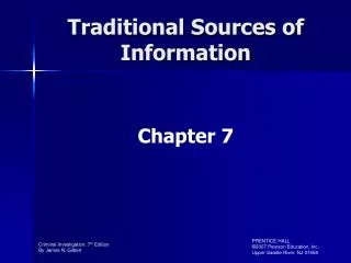 Traditional Sources of Information