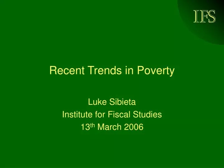 recent trends in poverty