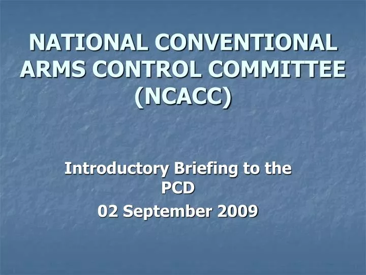 national conventional arms control committee ncacc