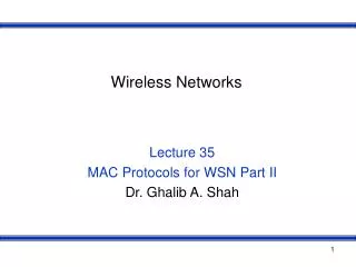 Wireless Networks