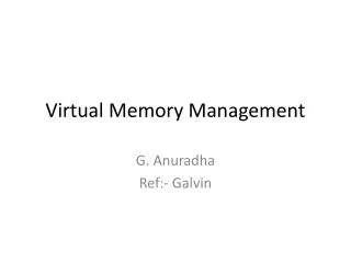 virtual memory management