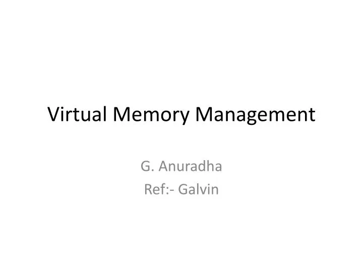 virtual memory management