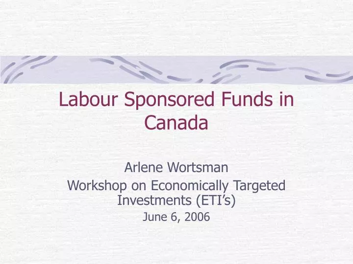 labour sponsored funds in canada
