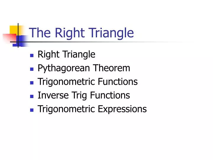 the right triangle