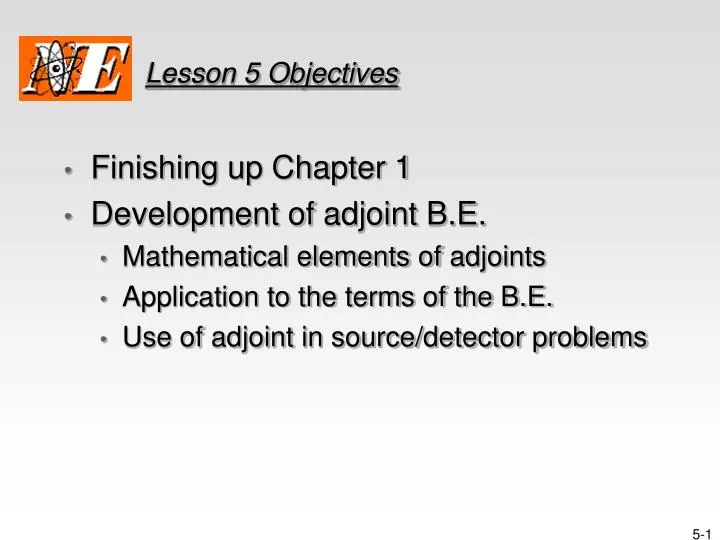 lesson 5 objectives